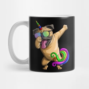 Dabbing Pugicorn Funny Pug Lover Boys Girls Dab Mug